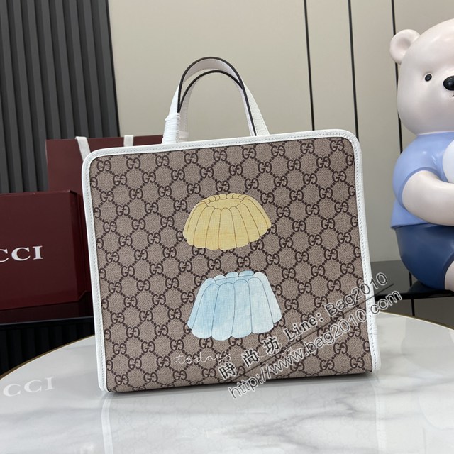 Gucci專櫃古馳2025早春兒童系列最新款動物印花手提托特包 jh2898型號：605614